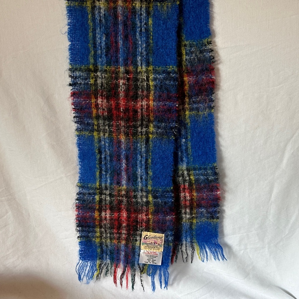Mohair/Wool Plaid Scarf